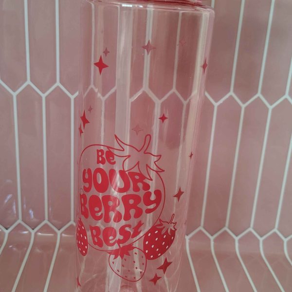 Πλαστικό Μπουκάλι Νερού Strawberry 750ml με Αναδιπλούμενο Στόμιο